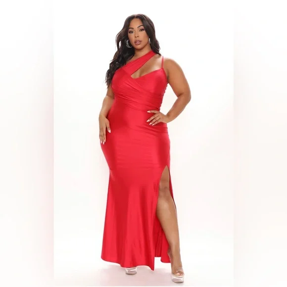 Fashion Nova | Dresses | Fashion Nova Red Long Evening Gown | Poshmark
